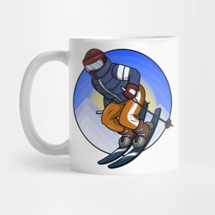 Ski jumper with Skis Ski hat and Glasses Mug